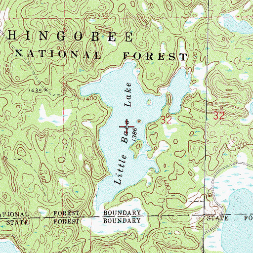 Topographic Map of Little Bass Lake, MN