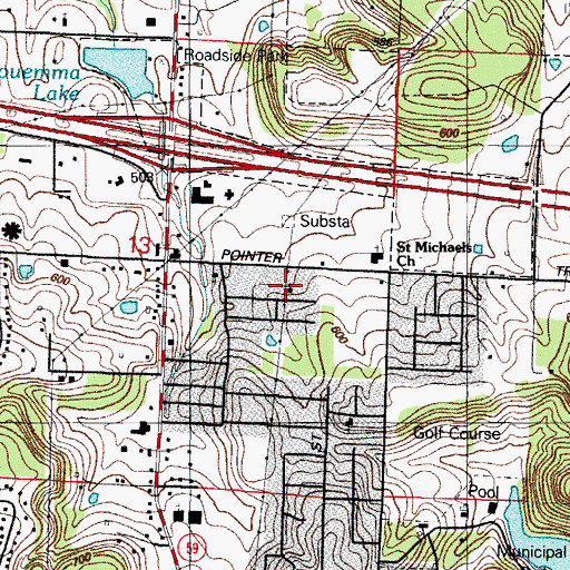 Topographic Map of First United Pentecostal Church, AR