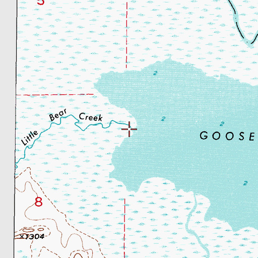 Topographic Map of Little Bear Creek, MN