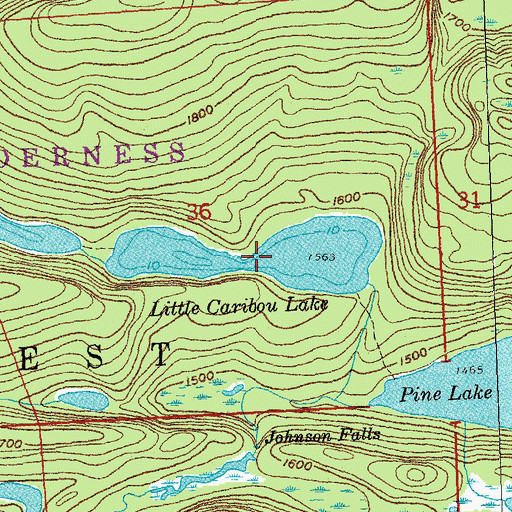 Topographic Map of Little Caribou Lake, MN