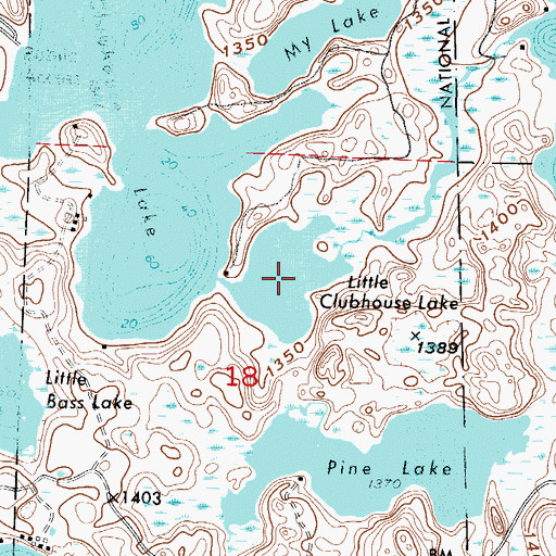 Topographic Map of Little Clubhouse Lake, MN
