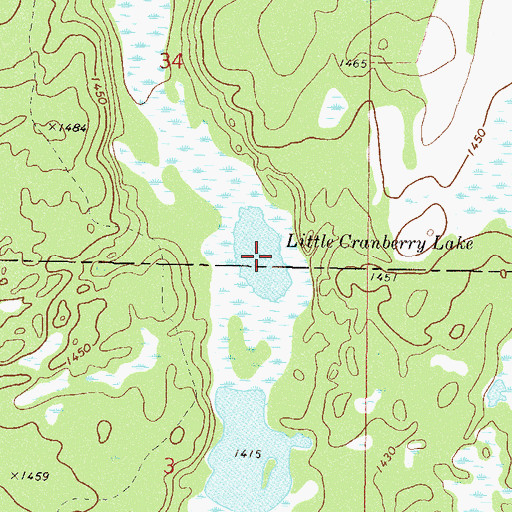Topographic Map of Little Cranberry Lake, MN