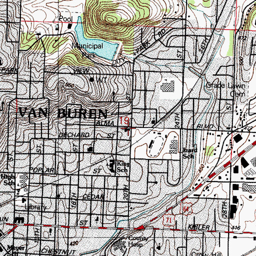 Topographic Map of Freedom Ministry Church, AR