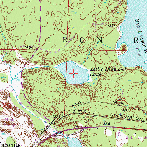 Topographic Map of Little Diamond Lake, MN