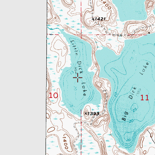 Topographic Map of Little Dick Lake, MN