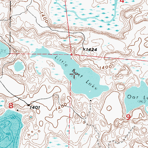 Topographic Map of Little East Lake, MN