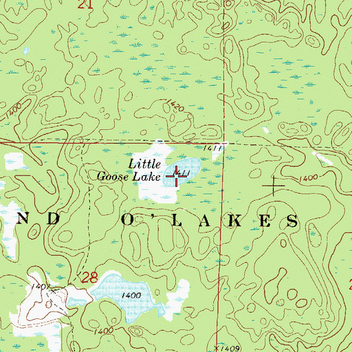 Topographic Map of Little Goose Lake, MN