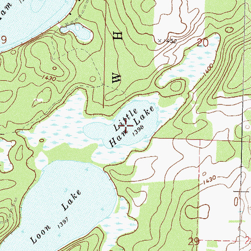 Topographic Map of Little Ham Lake, MN