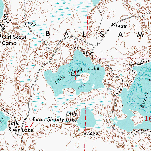 Topographic Map of Little Island Lake, MN