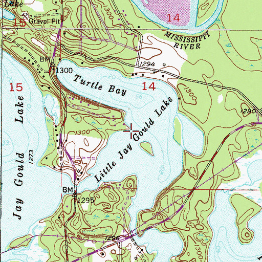 Topographic Map of Little Jay Gould Lake, MN