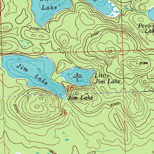 Topographic Map of Little Jim Lake, MN