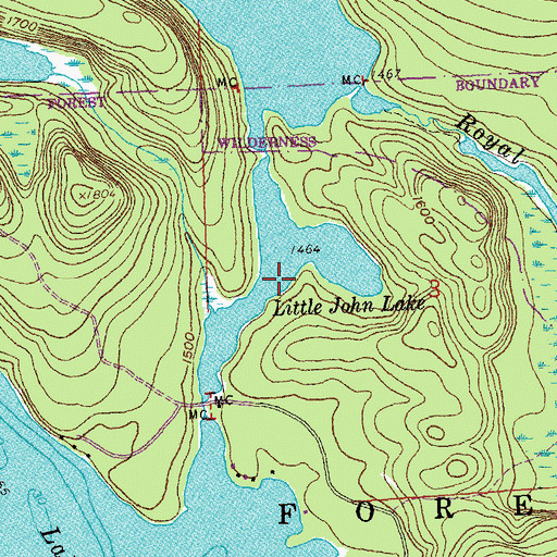 Topographic Map of Little John Lake, MN