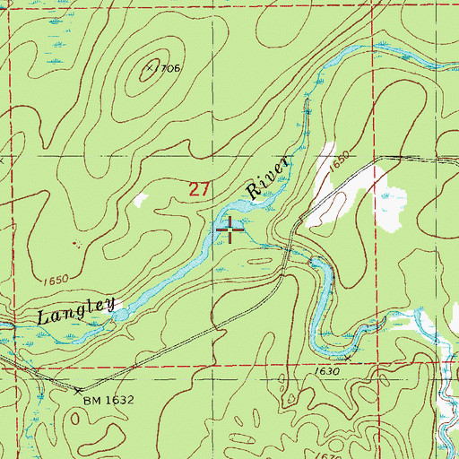 Topographic Map of Little Langley River, MN