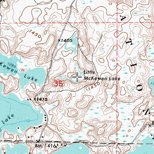 Topographic Map of Little McKewen Lake, MN