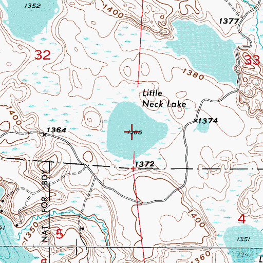 Topographic Map of Little Neck Lake, MN