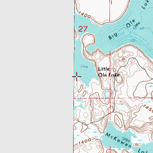 Topographic Map of Little Ole Lake, MN