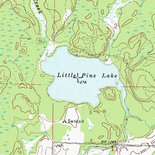 Topographic Map of Little Pine Lake, MN