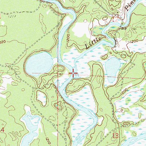 Topographic Map of Little Pine River, MN