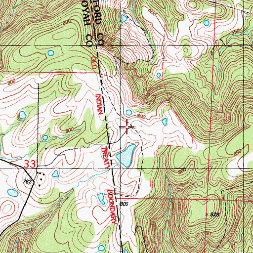 Topographic Map of Greenwood Junction Gas Field, AR