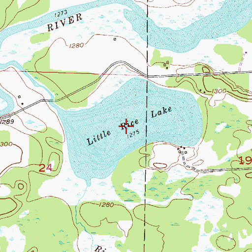 Topographic Map of Little Rice Lake, MN