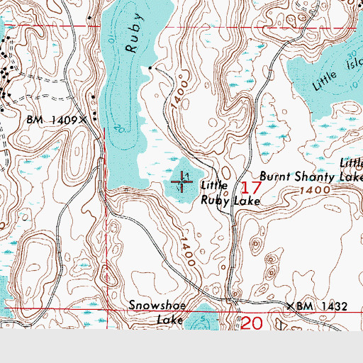 Topographic Map of Little Ruby Lake, MN
