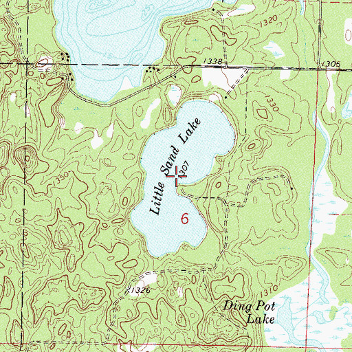 Topographic Map of Little Sand Lake, MN