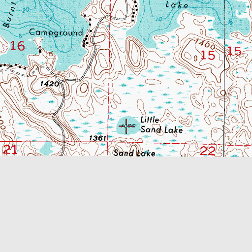 Topographic Map of Little Sand Lake, MN