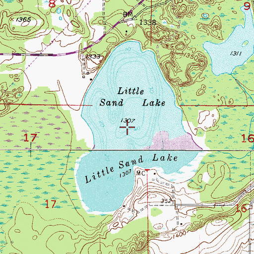 Topographic Map of Little Sand Lake, MN