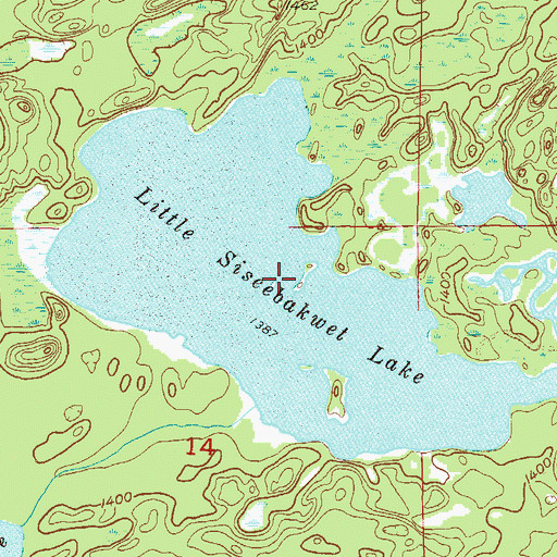 Topographic Map of Little Siseebakwet Lake, MN