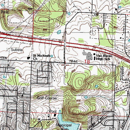Topographic Map of Heritage United Methodist Church, AR