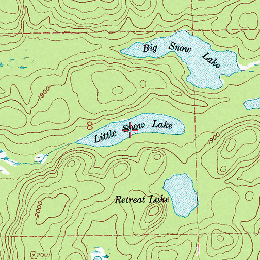 Topographic Map of Little Snow Lake, MN