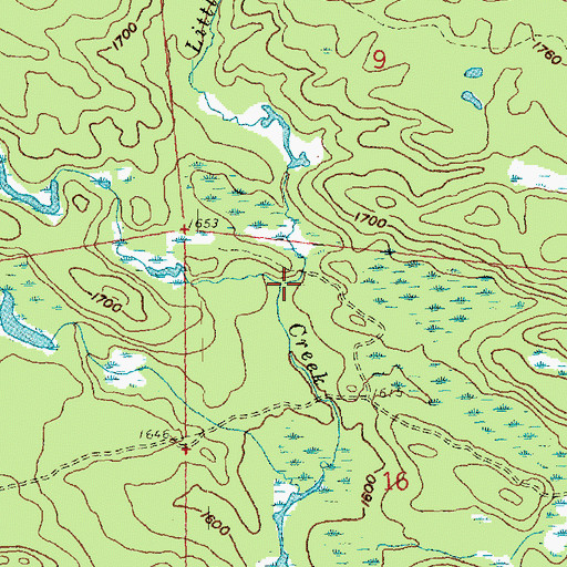 Topographic Map of Little Stony Creek, MN