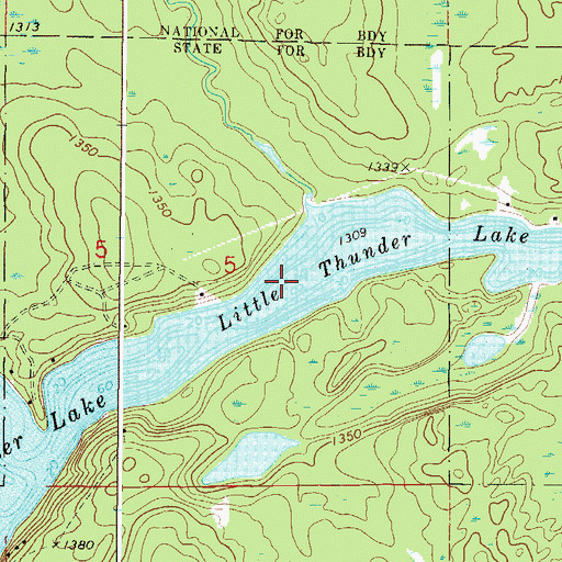 Topographic Map of Little Thunder Lake, MN