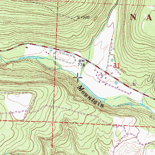 Topographic Map of Huey Creek, AR