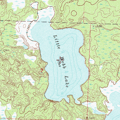 Topographic Map of Little Webb Lake, MN