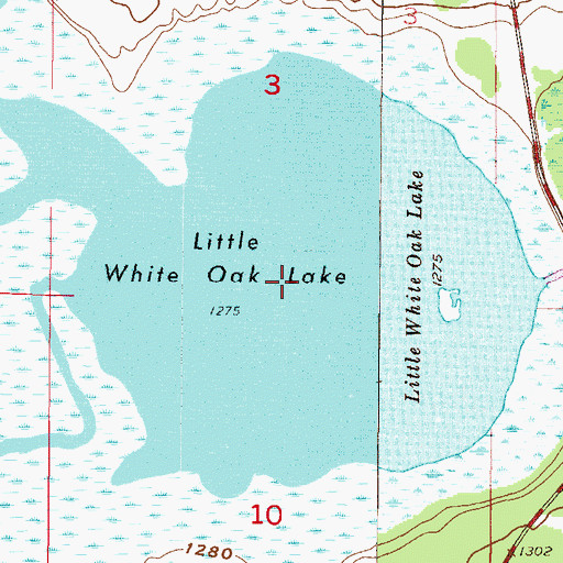 Topographic Map of Little White Oak Lake, MN