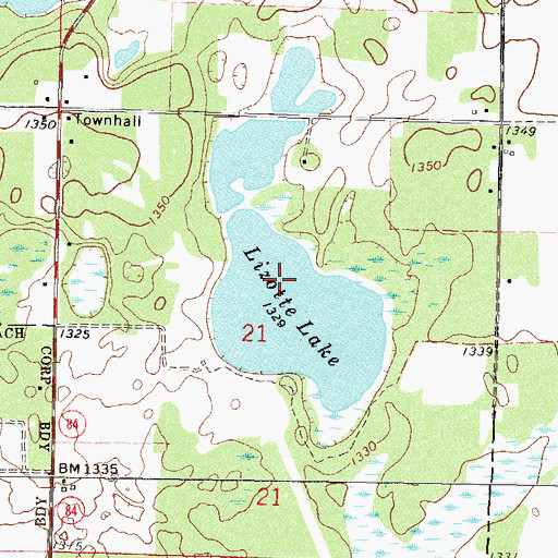 Topographic Map of Lizotte Lake, MN