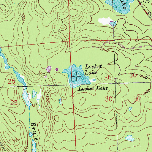 Topographic Map of Locket Lake, MN