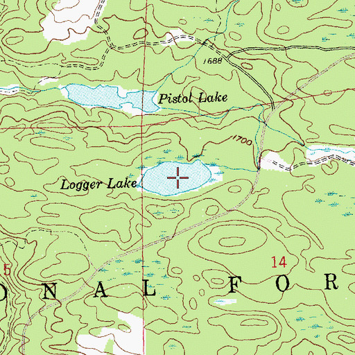 Topographic Map of Logger Lake, MN