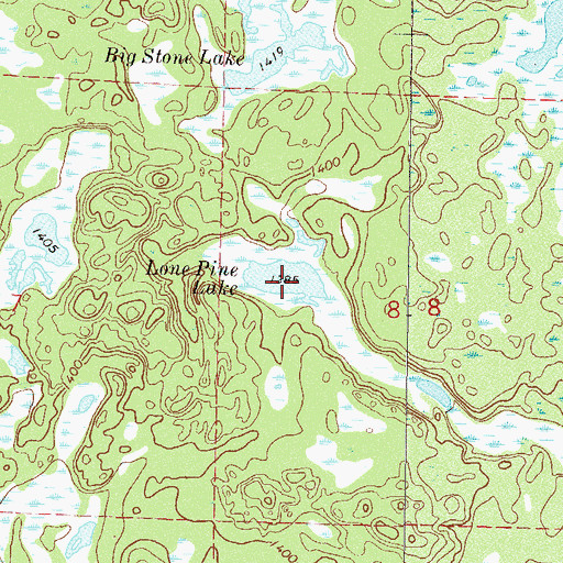Topographic Map of Lone Pine Lake, MN
