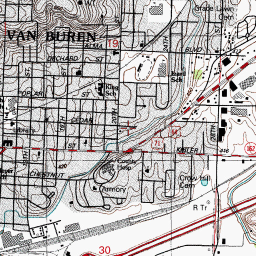 Topographic Map of Kingdom Hall of Jehovahs Witnesses, AR