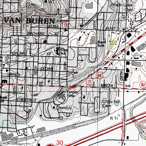 Topographic Map of Kingdom Hall of Jehovahs Witnesses, AR