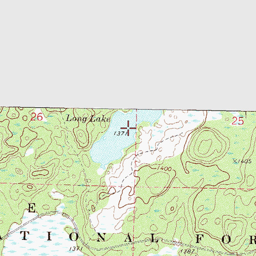 Topographic Map of Gut Lake, MN