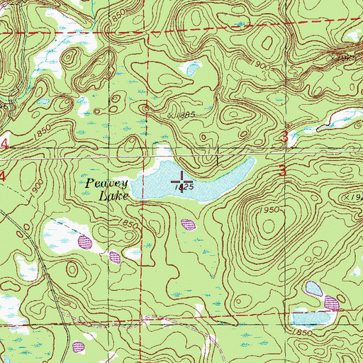 Topographic Map of Peavey Lake, MN