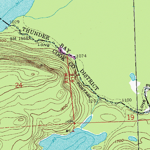 Topographic Map of Long Portage, MN