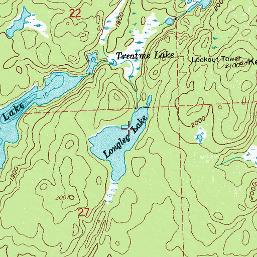 Topographic Map of Longleg Lake, MN