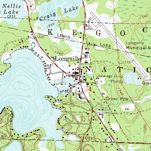 Topographic Map of Longville, MN