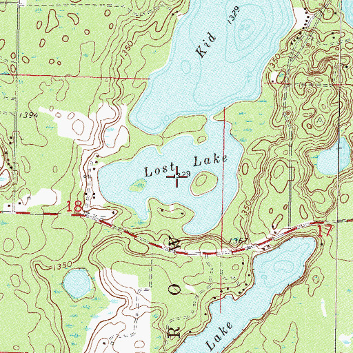 Topographic Map of Lost Lake, MN