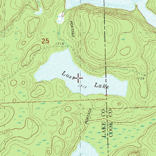 Topographic Map of Lost Lake, MN