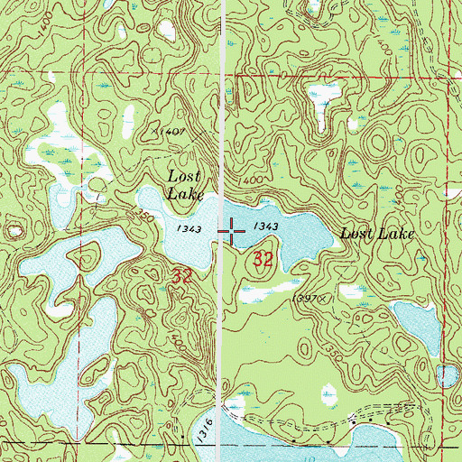 Topographic Map of Lost Lake, MN